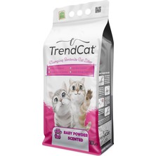 TrendCat Bebek Pudrası Kokulu Topaklanan Koku Hapseden Tozsuz 10 Lt Kedi Kumu