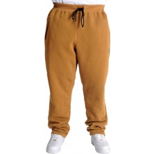 ModeXL  Büyük Beden Erkek 3 Iplik Eşofman Altı Fermuarlı Düz Paça 22507 Camel