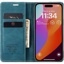 Colorful Shop Iphone 15 Için Flip Case Pro Flip Folio Kitap Vintage Pu Deri Cüzdan Kılıf (Yurt Dışından)