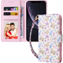 Colorful Shop Ile Uyumlu iPhone Xr Vaka Retro Yaldızlı Kırmızı Gül Çiçek Manyetik Pu Deri Rfıd Engelleme Flip Kart Yuvaları Tutucu Cüzdan Kapağı (Yurt Dışından)