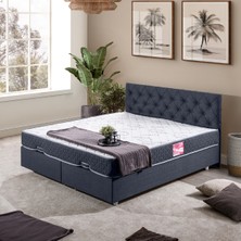 Setay Eylül İkili Set Çift Kişilik Baza Başlık - Lacivert