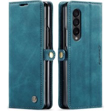 Colorful Shop Samsung Galaxy Z Için Flip Case Fold 4 5g Vintage Pu Deri Cüzdan Kılıf (Yurt Dışından)