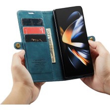 Colorful Shop Samsung Galaxy Z Için Flip Case Fold 4 5g Vintage Pu Deri Cüzdan Kılıf (Yurt Dışından)