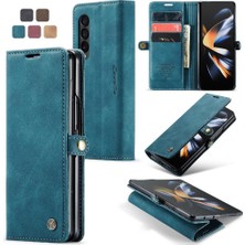 Colorful Shop Samsung Galaxy Z Için Flip Case Fold 4 5g Vintage Pu Deri Cüzdan Kılıf (Yurt Dışından)