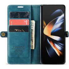 Colorful Shop Samsung Galaxy Z Için Flip Case Fold 4 5g Vintage Pu Deri Cüzdan Kılıf (Yurt Dışından)