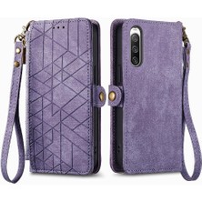 Colorful Shop Sony Xperia 10 Iv Için Flip Case Darbeye Deri Kılıf Basit Iş (Yurt Dışından)