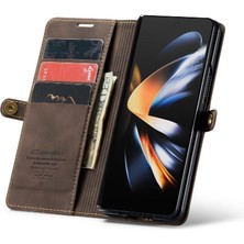 Colorful Shop Samsung Galaxy Z Için Flip Case Fold 4 5g Vintage Pu Deri Cüzdan Kılıf (Yurt Dışından)