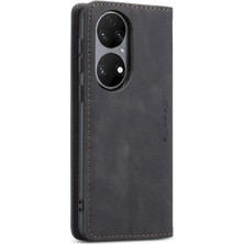 Colorful Shop Huawei P50 Manyetik Kapatma Darbeye Vintage Pu Deri Için Flip Case (Yurt Dışından)