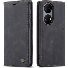 Colorful Shop Huawei P50 Manyetik Kapatma Darbeye Vintage Pu Deri Için Flip Case (Yurt Dışından)