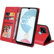 Colorful Shop Realme C21 4 Köşe Koruma Kickstand Darbeye Üç Için Flip Case (Yurt Dışından)