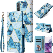 Colorful Shop Ile Uyumlu Samsung Galaxy S21 5g Premium Mermer Vintage Pu Deri Manyetik Kapatma Kılıfı Kayışlı Kapaklı (Yurt Dışından)