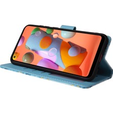 Colorful Shop Ile Uyumlu Samsung Galaxy A11 Premium Mermer Vintage Pu Deri Manyetik Kapatma Kılıfı Kayışlı Kapaklı (Yurt Dışından)