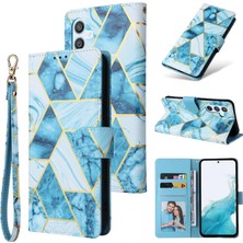 Colorful Shop Ile Uyumlu Samsung Galaxy A54 5g Premium Mermer Vintage Pu Deri Manyetik Kapatma Kılıfı Kayışlı Kapaklı (Yurt Dışından)