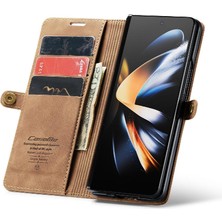 Colorful Shop Samsung Galaxy Z Için Flip Case Fold 4 5g Vintage Pu Deri Cüzdan Kılıf (Yurt Dışından)