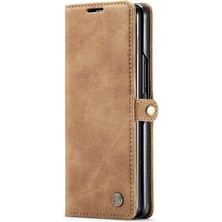 Colorful Shop Samsung Galaxy Z Için Flip Case Fold 4 5g Vintage Pu Deri Cüzdan Kılıf (Yurt Dışından)