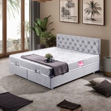 Setay Eylül İkili Set Çift Kişilik Baza Başlık - Açık Gri