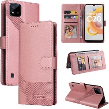 Colorful Shop Realme C20 Premium Deri Darbeye Üç Kart Yuvaları 4 Için Flip Case (Yurt Dışından)