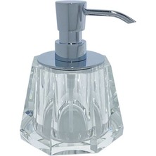 System Banyo Aksesuarları Cyrstal Bath Accessory Soap Dispenser Transparent|Chrome 150 ml | 148x120x120 mm