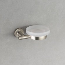 System Banyo Aksesuarları Hoop Duvara Monte Sabunluk Cam|Saten 50x117x145 mm