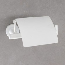 System Banyo Aksesuarları Hoop Duvara Monte Kapaklı Tuvalet Kağıtlığı Beyaz 85x118x170 mm