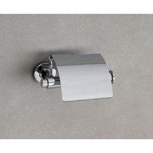 System Banyo Aksesuarları Ezel Duvara Monte Kapaklı Tuvalet Kağıtlığı Krom 85x90x158 mm