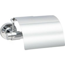 System Banyo Aksesuarları Flex Duvara Monte Kapaklı Tuvalet Kağıtlığı Krom 81x107x158 mm