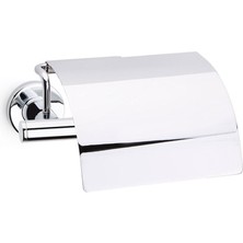 System Banyo Aksesuarları Hoop Duvara Monte Kapaklı Tuvalet Kağıtlığı Krom 85x118x170 mm