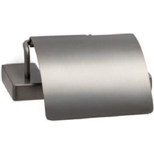 System Banyo Aksesuarları Flat Duvara Monte Kapaklı Tuvalet Kağıtlığı Füme 90x95x151 mm