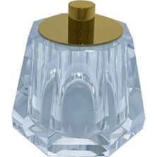 System Banyo Aksesuarları Cyrstal Bath Accessory Cotton Box Transparent/Gold 110x120x120 mm