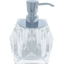 System Banyo Aksesuarları Cyrstal Bath Accessory Soap Dispenser Transparent/Chrome 150 ml - 150x114x114 mm
