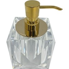 System Banyo Aksesuarları Cyrstal Bath Accessory Soap Dispenser Transparent/Gold 150 ml - 150x114x114 mm