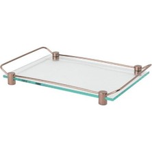 Banyo Tepsisi Cam/Rose Renk  36X209X313 Mm