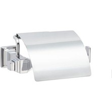 System Banyo Aksesuarları Kubıc Duvara Monte Kapaklı Tuvalet Kağıtlığı Krom 92x94x157 mm