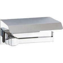 Kubıc Kapaklı Tuvalet Kağıtlığı Krom Renk 85X118X170 Mm