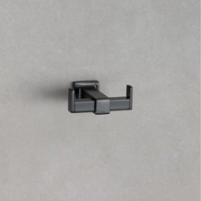 System Banyo Aksesuarları Q-Lıne Duvara Monte İkili Askılık Siyah 42x73x83 mm