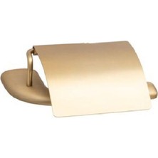 System Banyo Aksesuarları Dorado Duvara Monte Kapaklı Tuvalet Kağıtlığı Altın Saten 86x99x171 mm