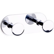 System Banyo Aksesuarları Bobo Duvara Monte Yapışkanlı İkili Askılık Krom 45x46x110 mm
