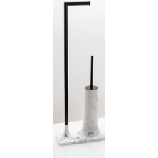 System Banyo Aksesuarları Banyo Hareketli Wc Set Mermer|Siyah 718x141x246 mm