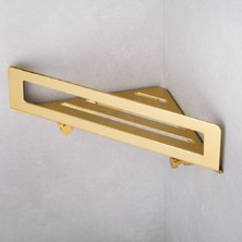 System Banyo Aksesuarları Duvara Monte Banyo Duş Raf Sistemi Gold 21 cm