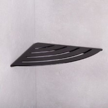 System Banyo Aksesuarları Duvara Monte Banyo Duş Raf Sistemi Siyah 21 cm