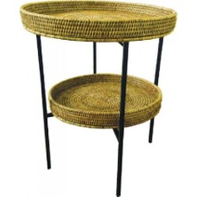 Baolgi Hasır Lola Yan Sehpa Naturel