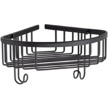 System Banyo Aksesuarları Köşe Tekli Duş Rafı Siyah Renk 25 cm