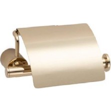 System Banyo Aksesuarları Icona Duvara Monte Kapaklı Tuvalet Kağıtlığı Gold 85x118x158 mm