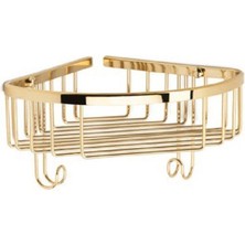 System Banyo Aksesuarları Köşe Tekli Duş Rafı Altın Renk 25 cm