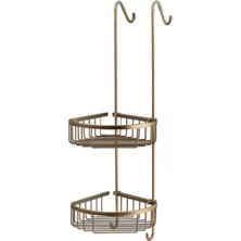 System Banyo Aksesuarları 2'Li Askılı Köşe Duş Rafı Antik 29 cm