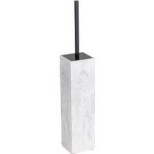 System Banyo Aksesuarları Banyo Klozet Fırçası Mermer Deseneli|Siyah 470x80x80 mm