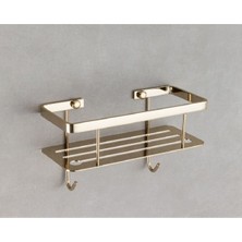 System Banyo Aksesuarları Duvara Monte Banyo Duş Raf Sistemi Gold 26 cm
