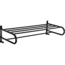 System Banyo Aksesuarları Banyo Havlu Rafı Duvara Monte Siyah 59 cm