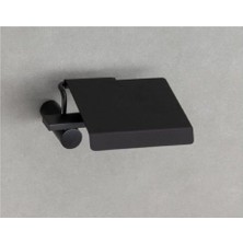 System Banyo Aksesuarları Pıvot Duvara Monte Kapaklı Tuvalet Kağıtlığı Siyah 63x137x161 mm