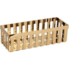 System Banyo Aksesuarları Tezgah Üstü Banyo Havluluk Sepet Gold 31 cm